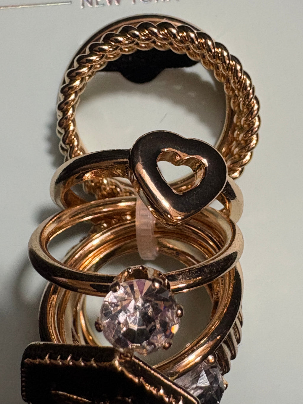 London Valentine Gold Tone Stackable Ring Set