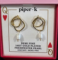 Piper K 14KT Gold-Plated Freshwater Pearl Drop Earrings – New