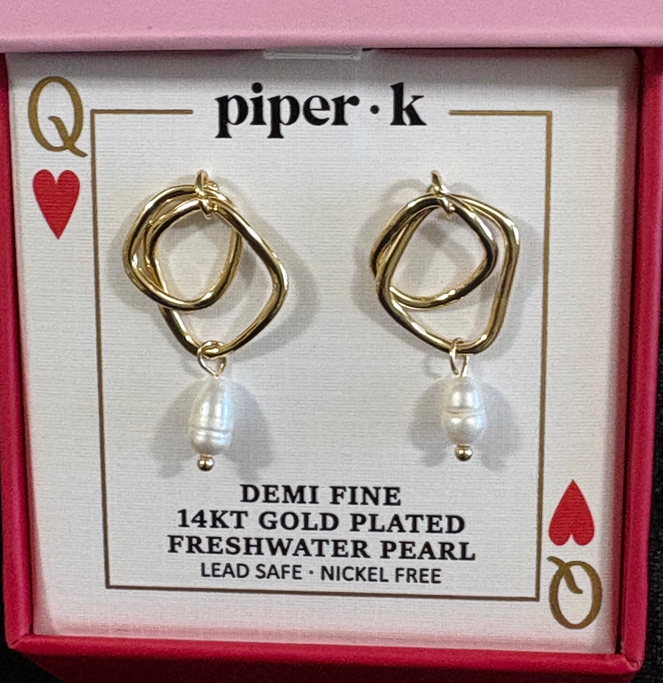 Piper K 14KT Gold-Plated Freshwater Pearl Drop Earrings – New