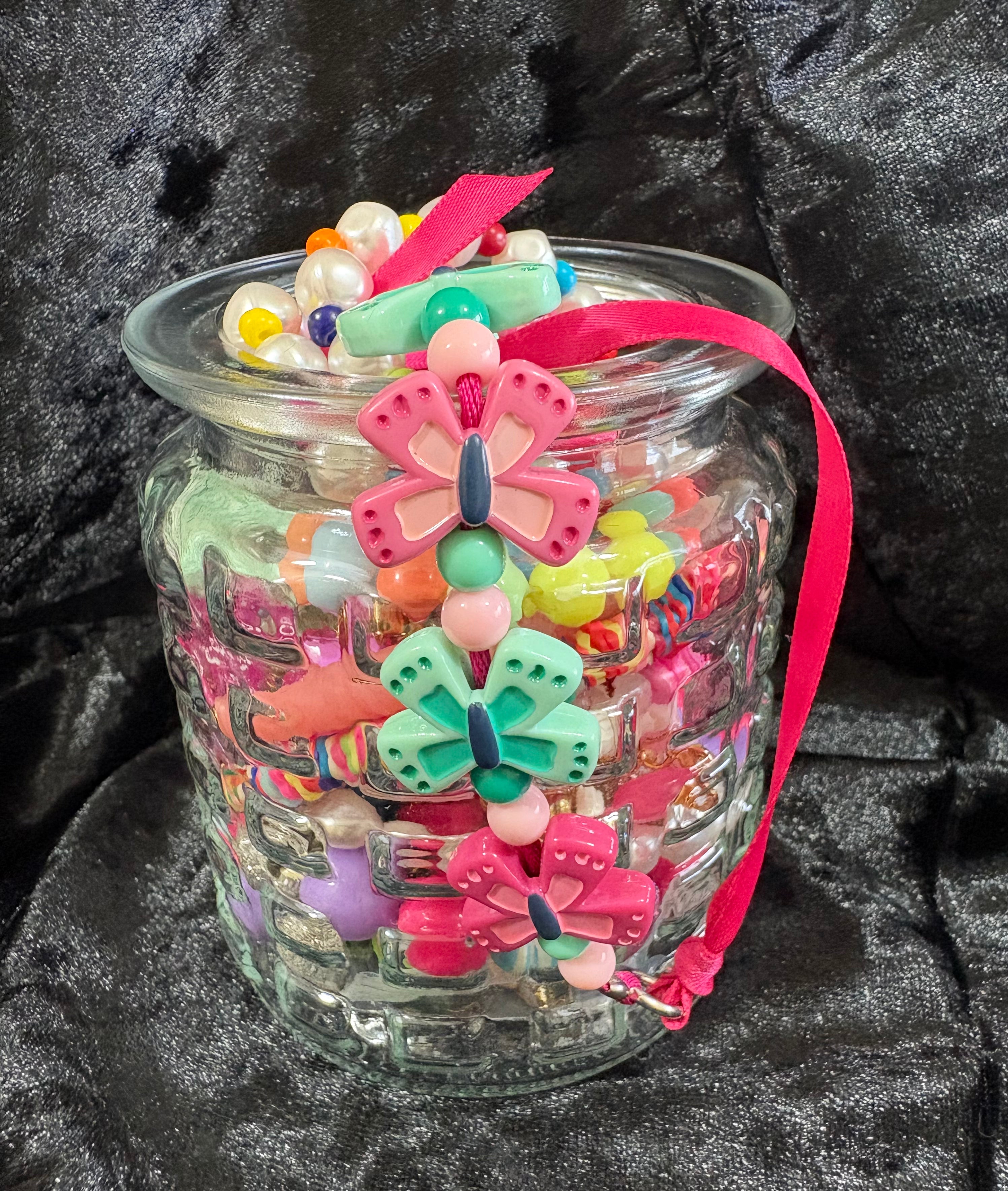 Children’s Treasure Jar – Butterfly & Colorful Jewelry