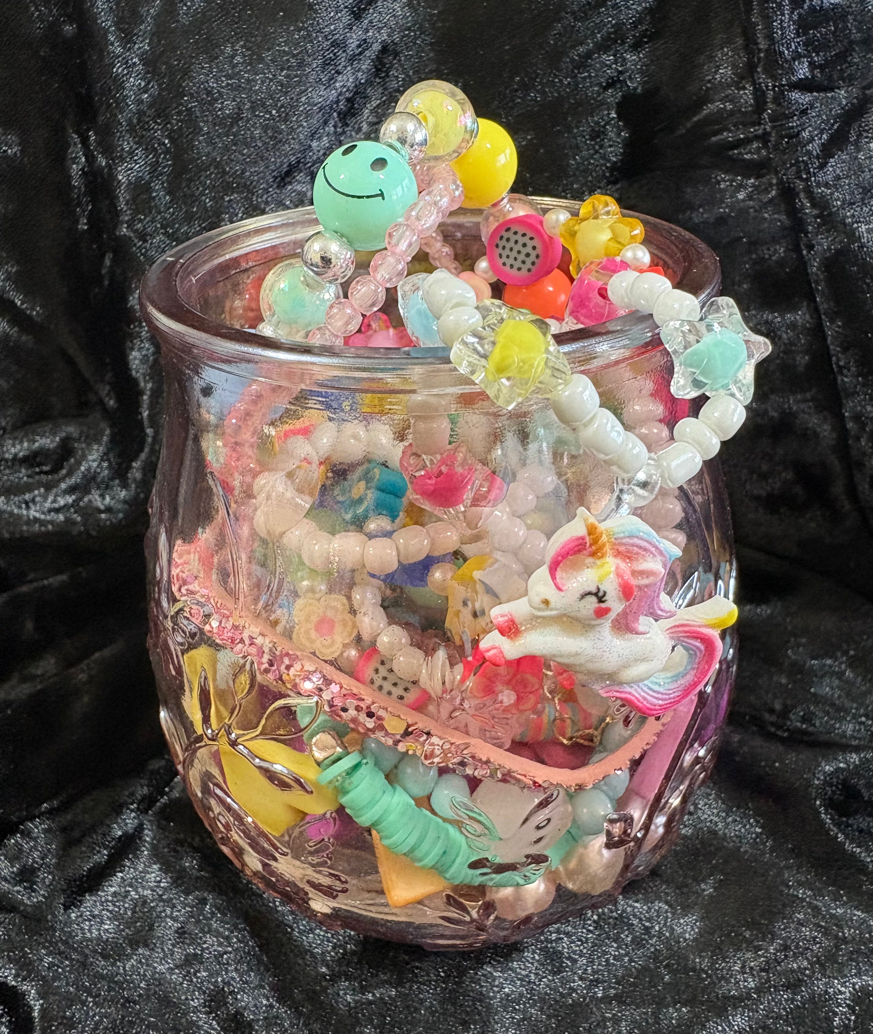 Children’s Treasure Jar – Unicorn Rainbow Jewelry