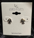 Lori’s Gifts Silver-Tone Fish Rhinestone Stud Earrings – Sensitive Ears