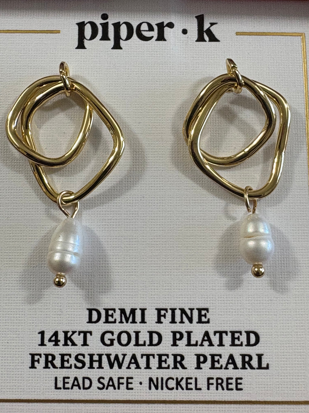 Piper K 14KT Gold-Plated Freshwater Pearl Drop Earrings – New