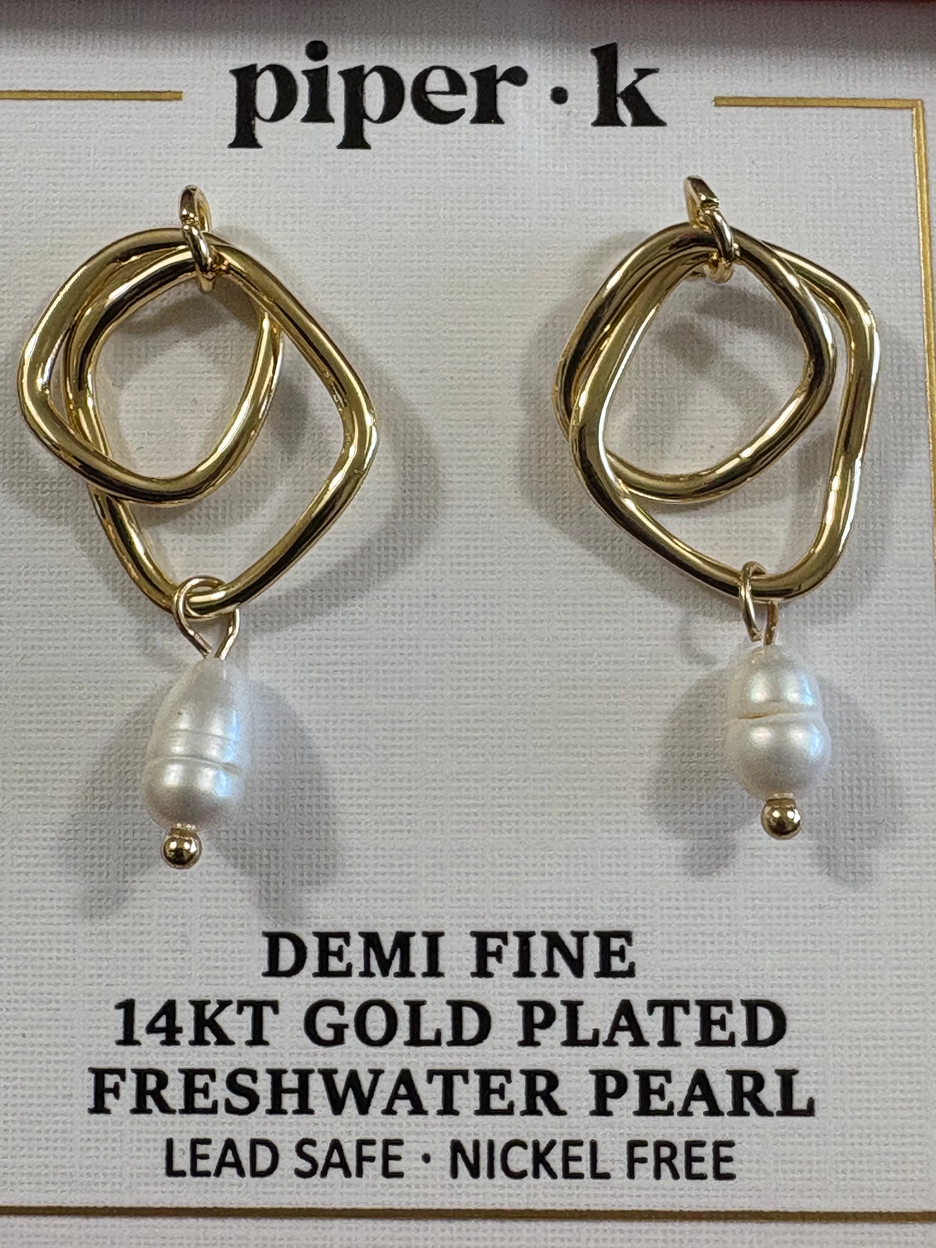 Piper K 14KT Gold-Plated Freshwater Pearl Drop Earrings – New
