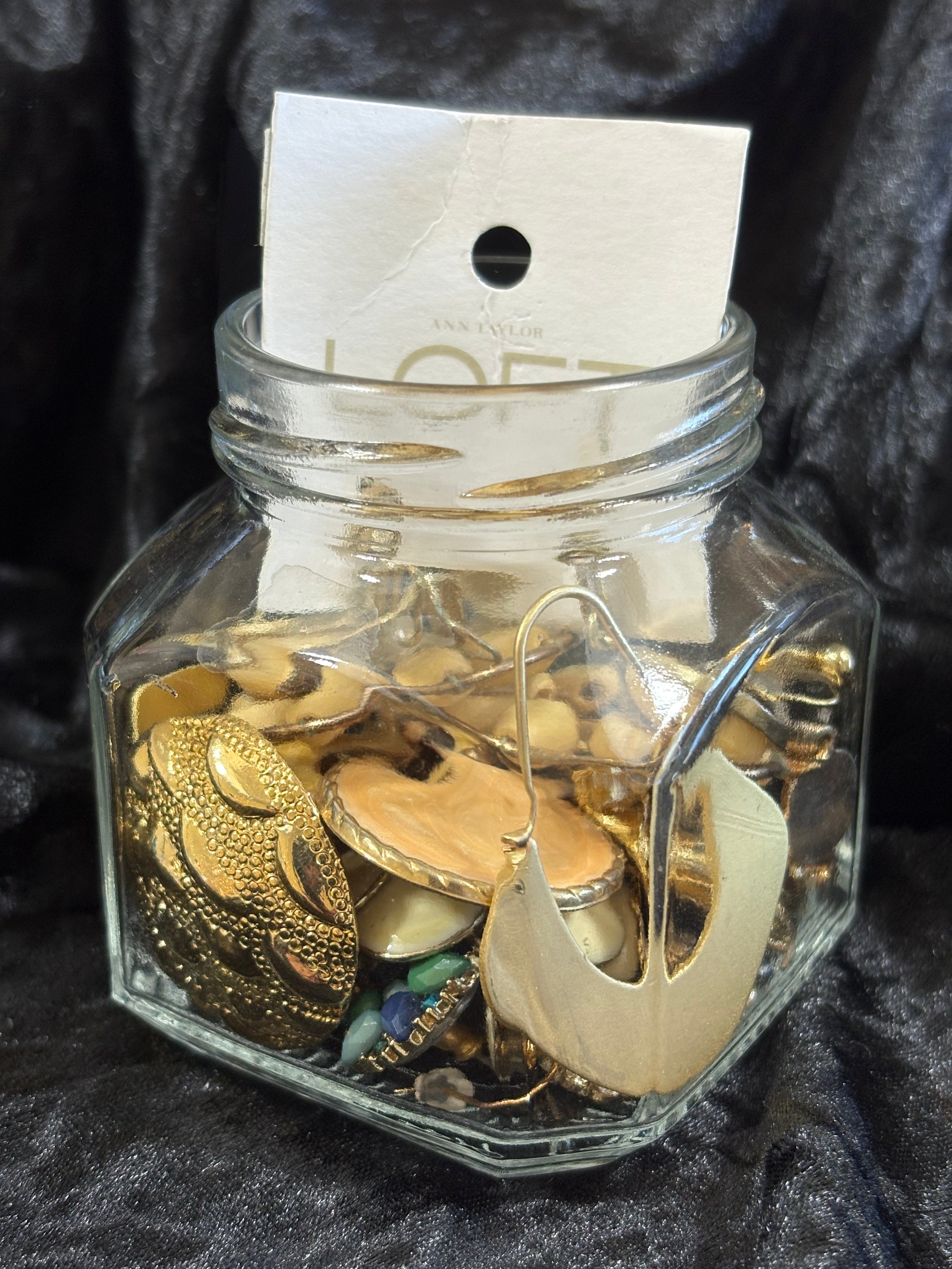 Mini Gold Earring Treasure Jar