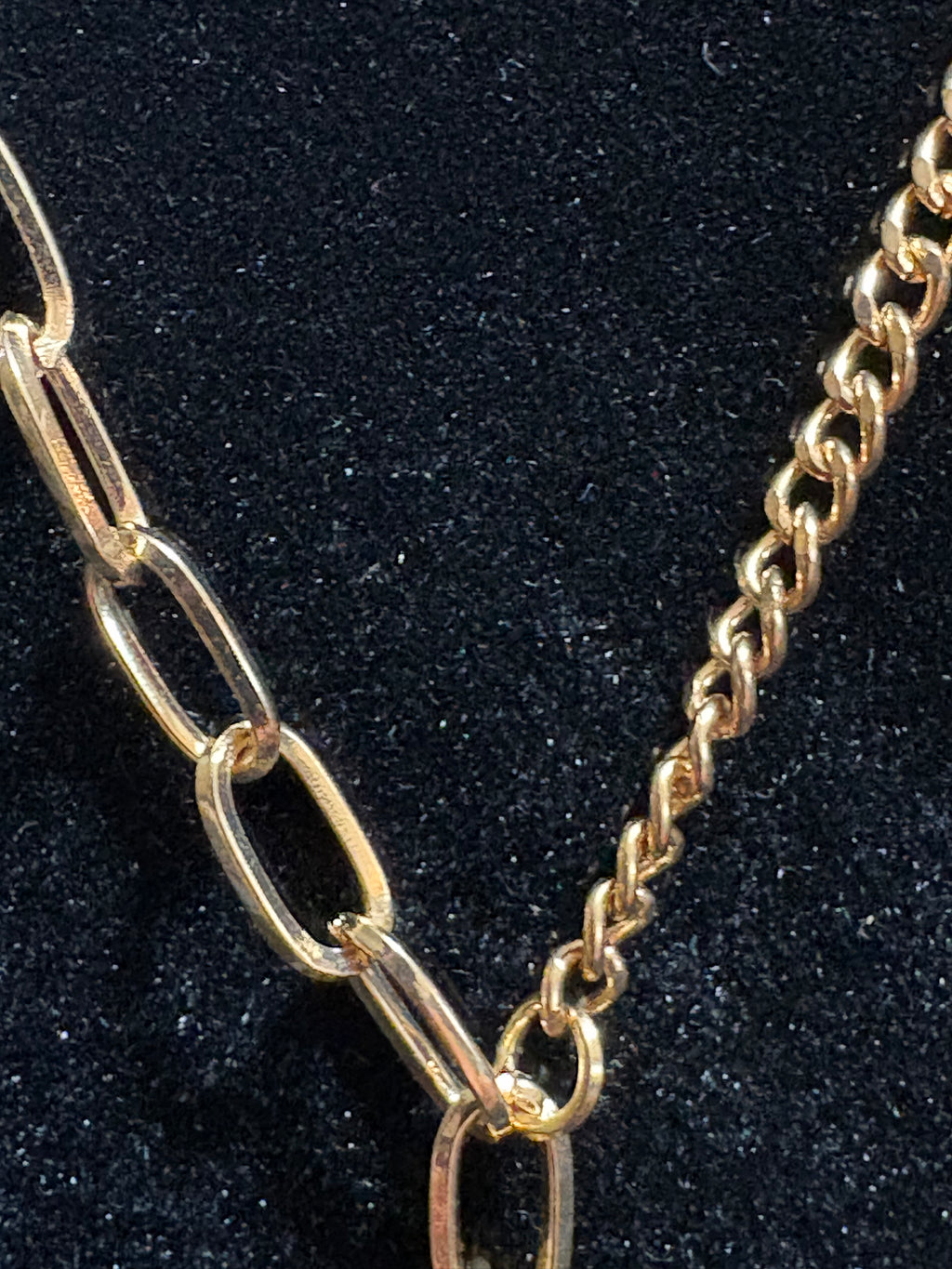 Gold-Tone Mixed Chain Pendant Necklace – 16” + 3” Extender