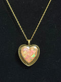 Handmade Gold-Tone Double Heart UV Resin Necklace – Pink Hearts