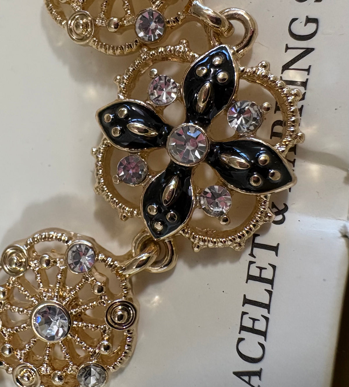 Napier Gold-Tone Floral Bracelet & Earing Set