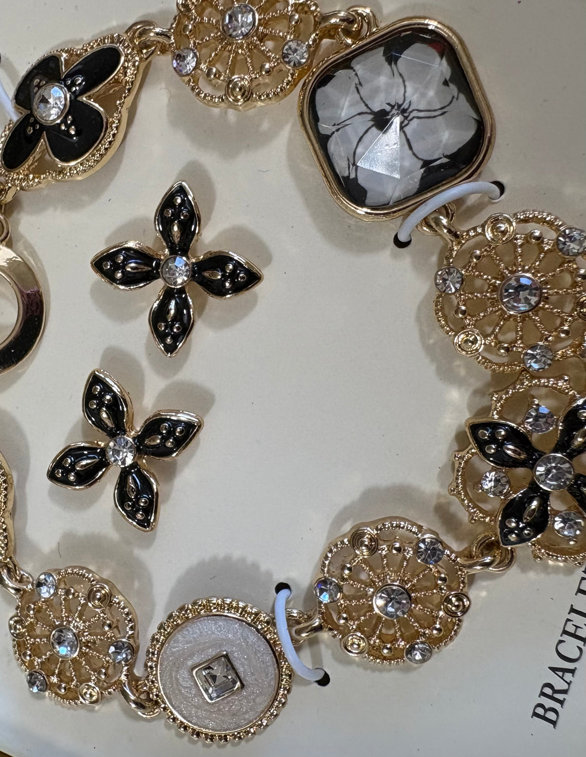 Napier Gold-Tone Floral Bracelet & Earing Set