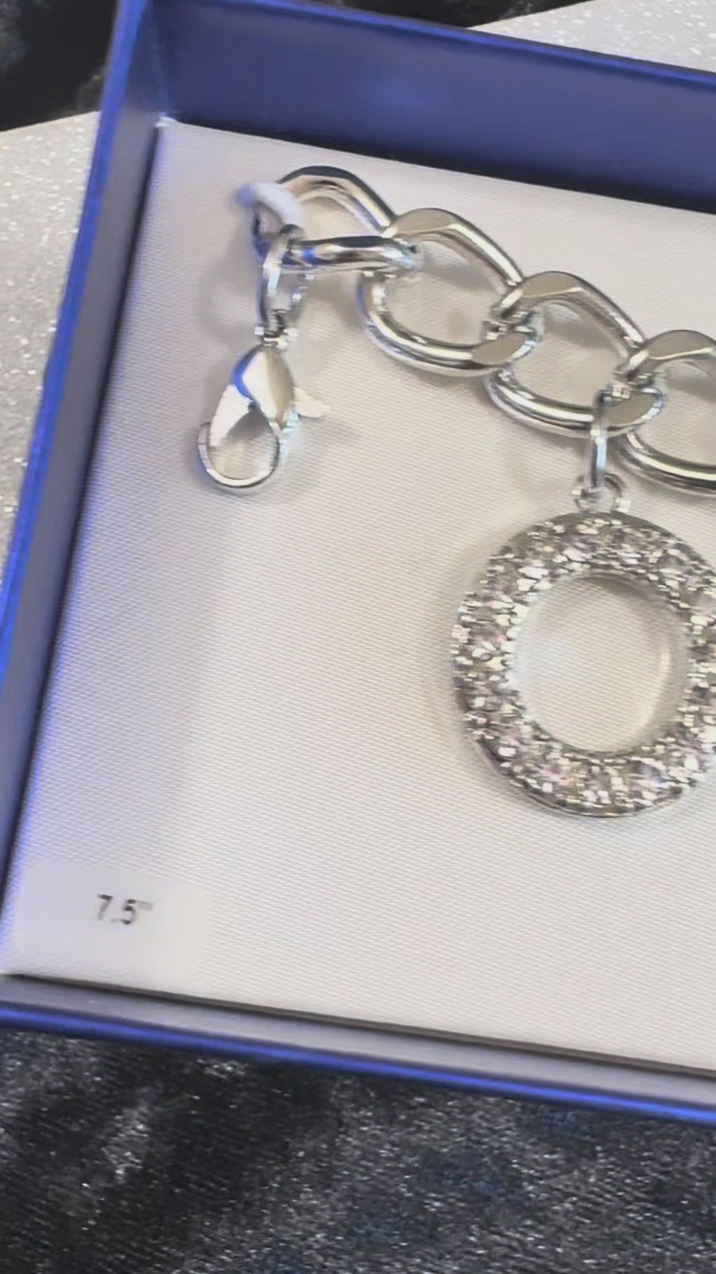 GUESS Silver-Tone Charm Bracelet & Earring Set – New in Box