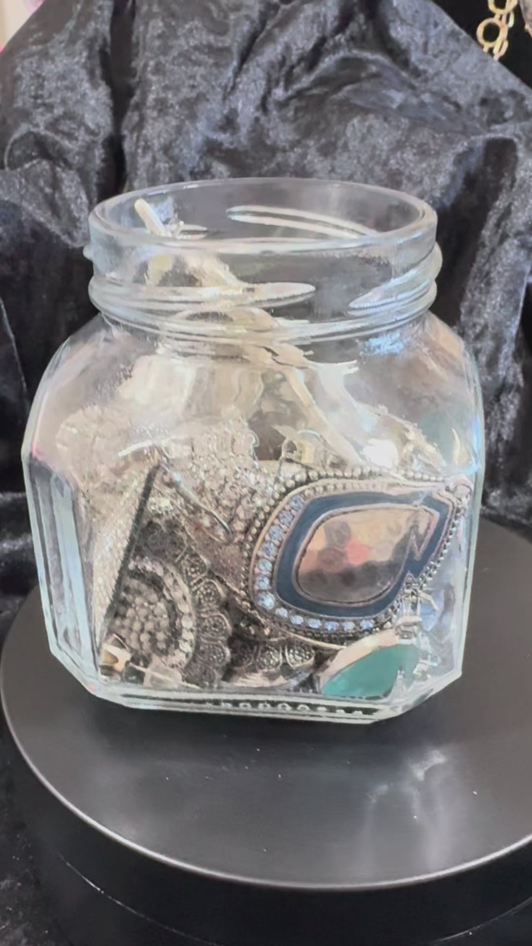 Mini Silver Earring Treasure Jar